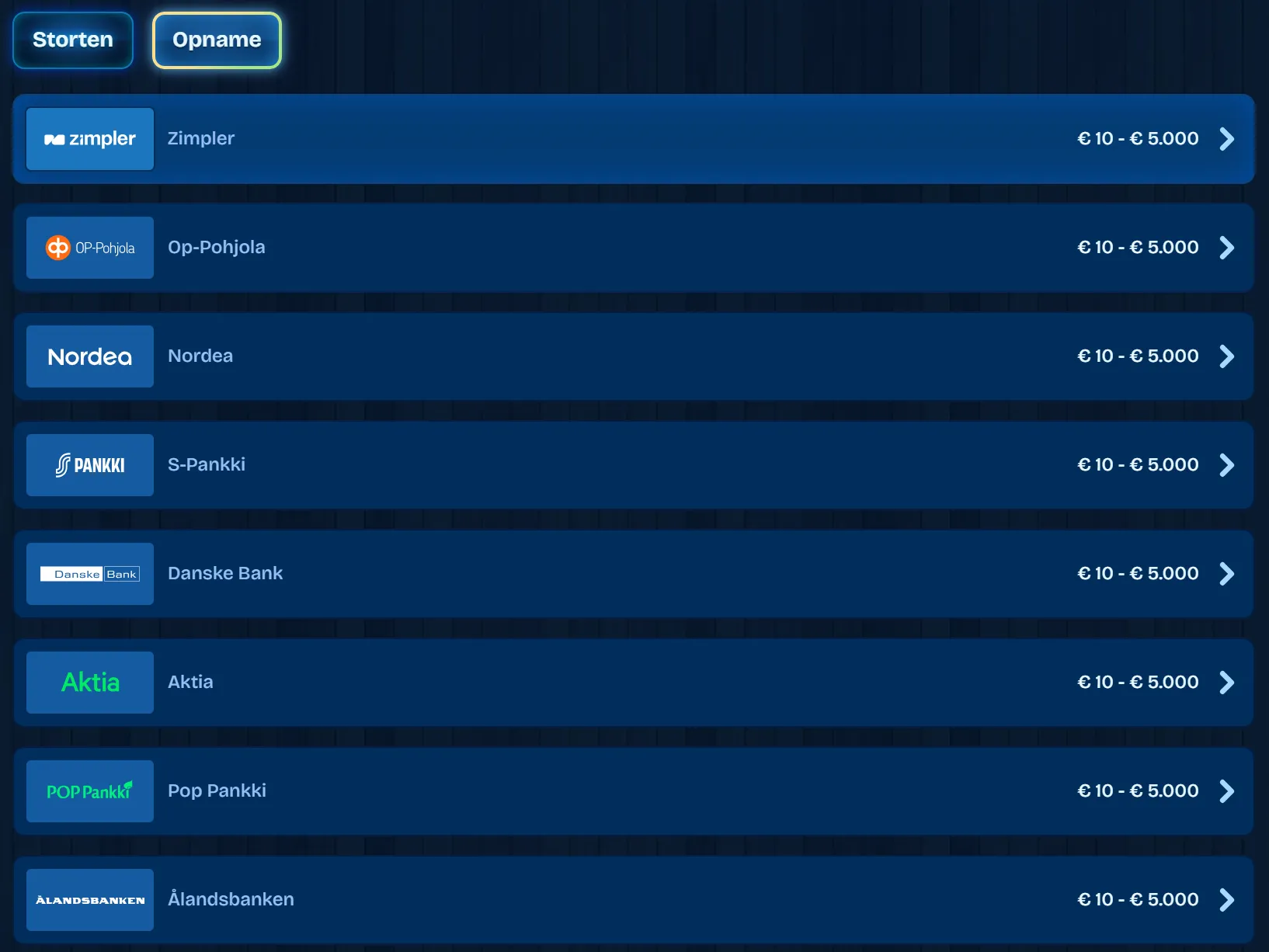 Betenza Casino betalingen en opnames